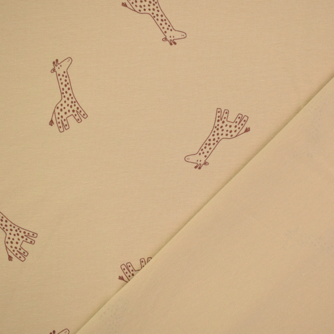 Baumwolljersey Kleine Giraffe, beige