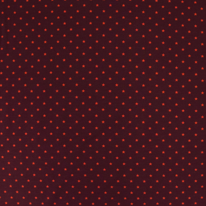 Tissu jersey de coton mini étoiles d‘amour, aubergine - rouge
