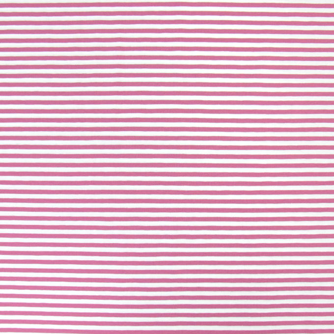 Tissu jersey de coton à rayures (petites) Amour, rose pâle – blanc