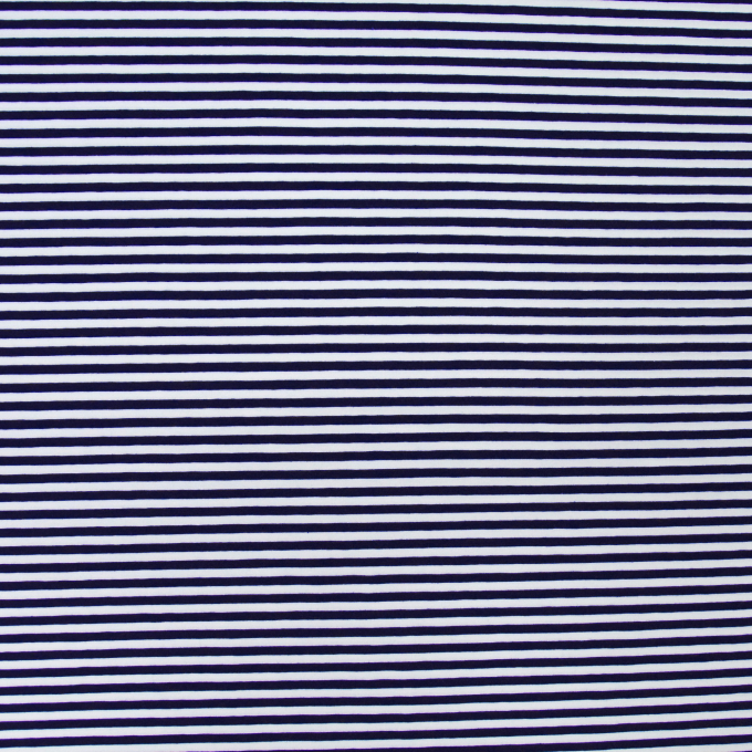 Katoenjersey little stripe love, marineblauw - wit