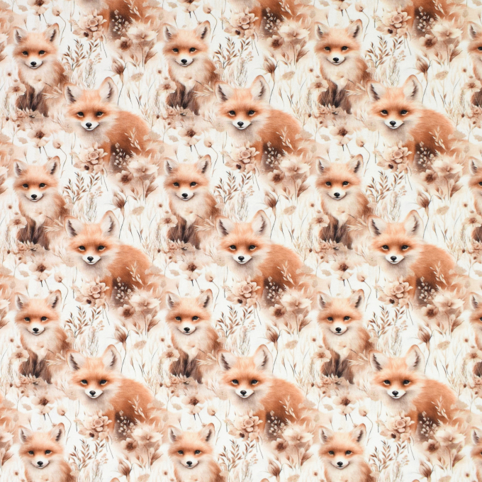 Baumwolljersey Kleiner Fuchs, vanille