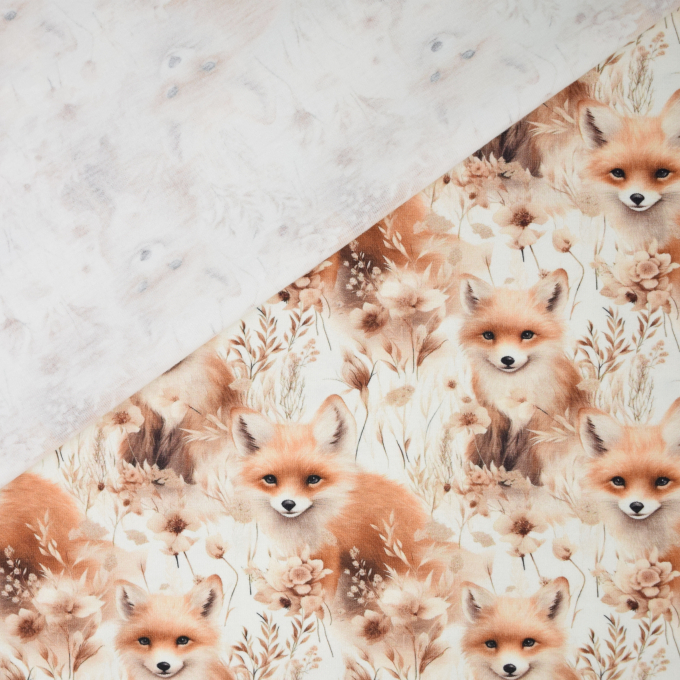 Baumwolljersey Kleiner Fuchs, vanille