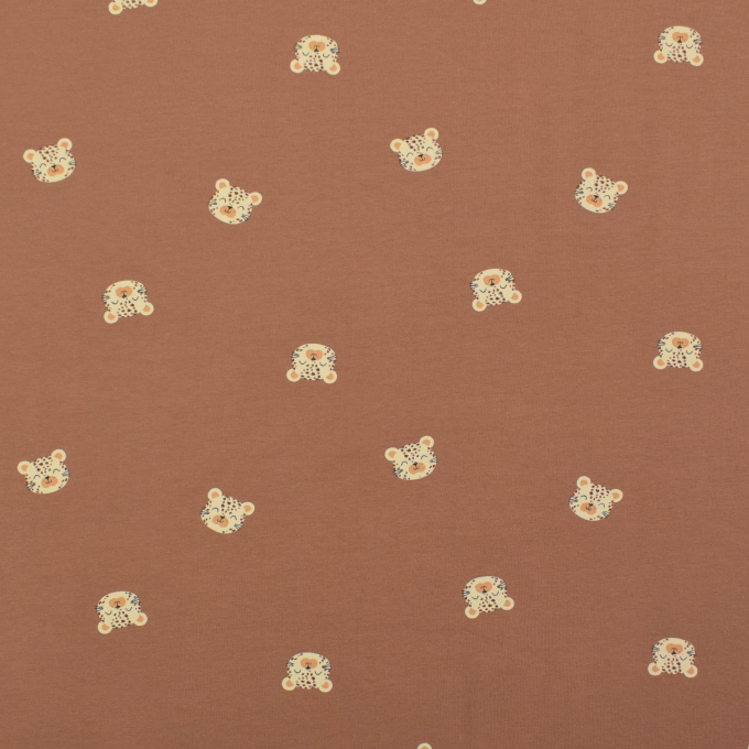 Baumwolljersey Kleiner Leopard, karamellbraun