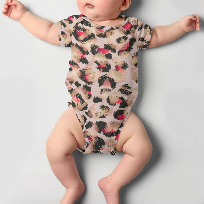 Tissu jersey de coton leo, vieux rose millennial