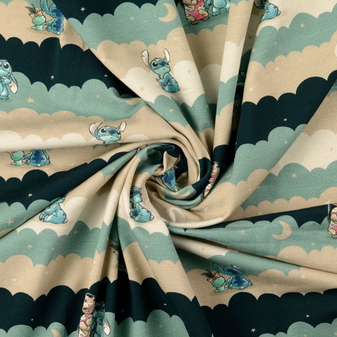 Baumwolljersey Lilo & Stitch Friends, altmint