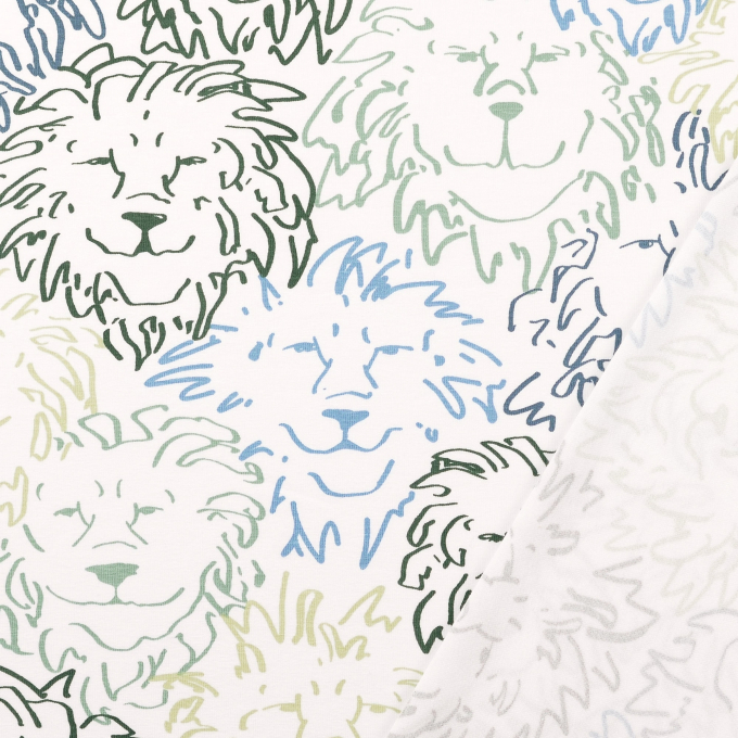 Baumwolljersey Lion, weiß