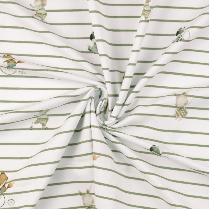 Baumwolljersey Little Animals, wollweiss