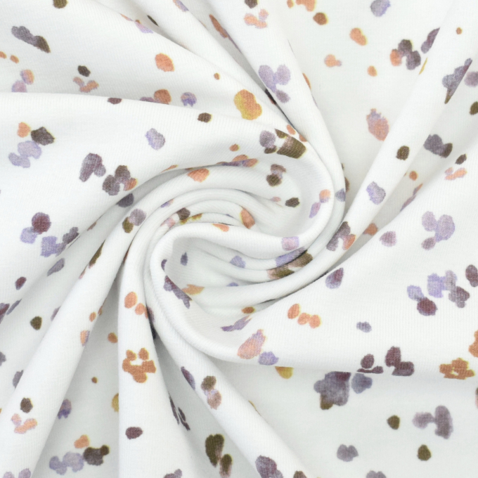 Cotton jersey Little Splashes Poppy, off white