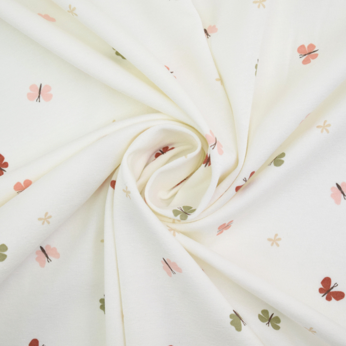 Tissu jersey de coton little stars, blanc cassé