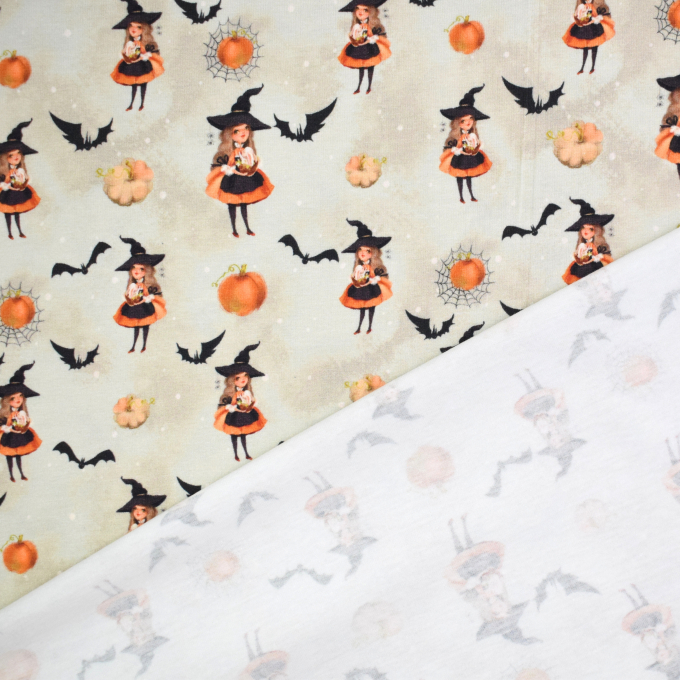 Baumwolljersey Little Witch, beige