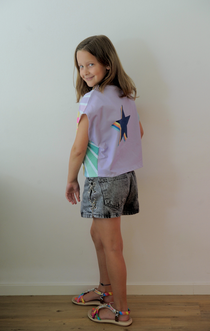 Katoenjersey Malomi Paneel Coolrainbow 155 x 65cm