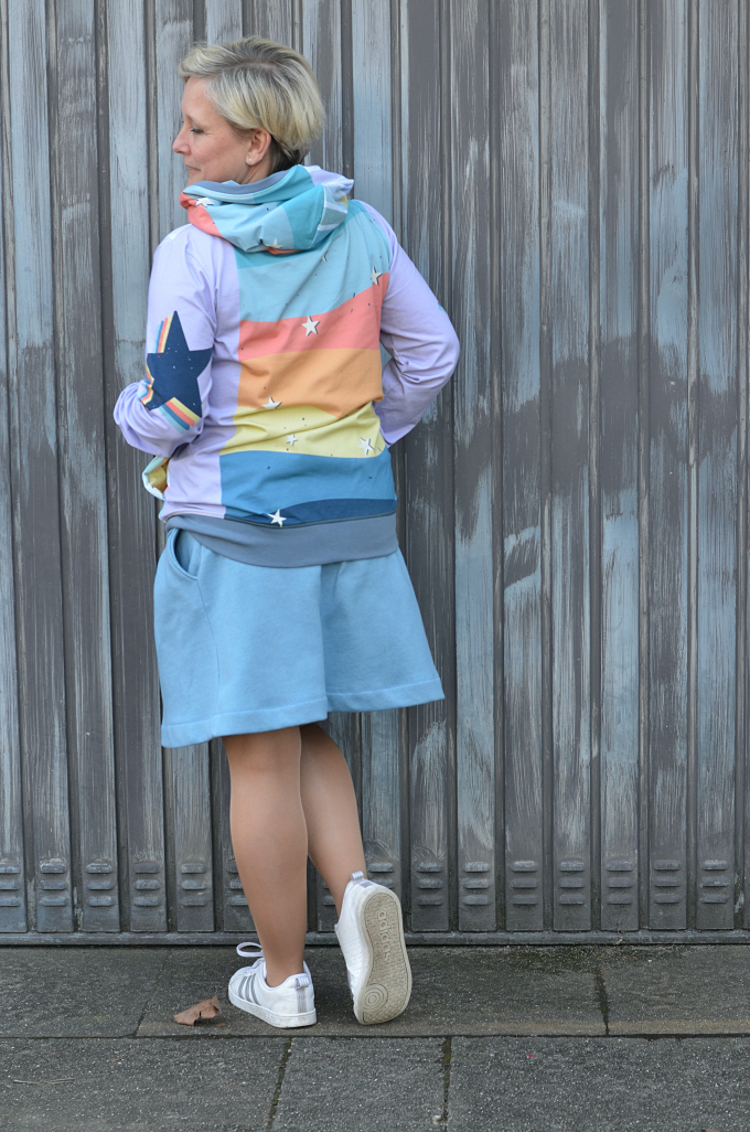 Katoenjersey Malomi Paneel Coolrainbow 155 x 65cm