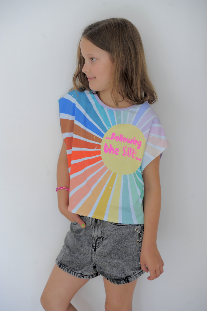 Katoenjersey Malomi Paneel Coolrainbow 155 x 65cm