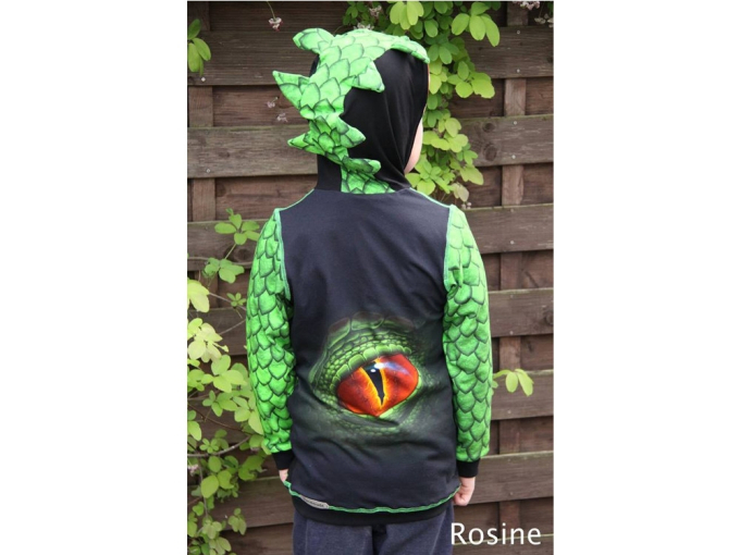 Tissu jersey de coton panneau Malomi Dragon 150 x 65 cm