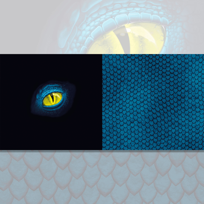Baumwolljersey Malomi Panel Drache, blau 150 x 65 cm