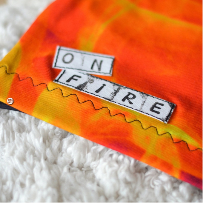 Tissu jersey coton panneau feu Fire Malomi, 150x70cm