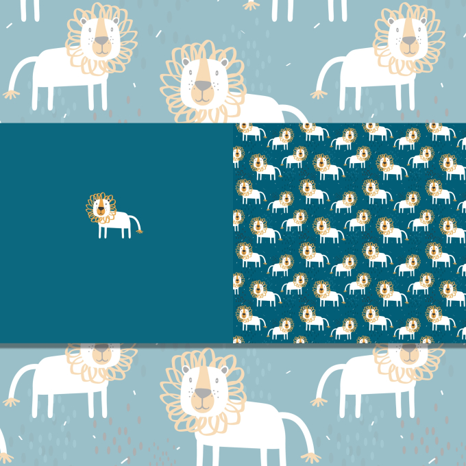 Baumwolljersey Malomi Panel Löwe 150 x 70 cm