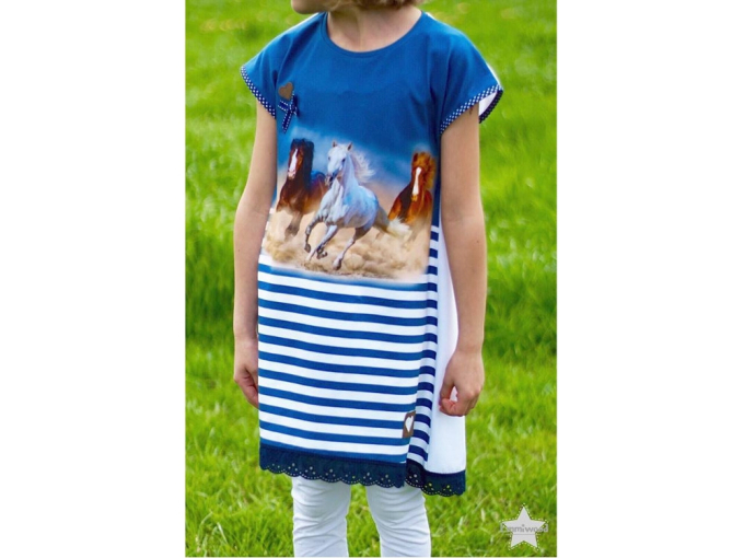 Katoenjersey Malomi paneel paarden 150 x 65 cm