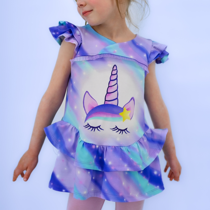 Baumwolljersey Malomi Panel Unicorndream 150 x 65 cm, pink