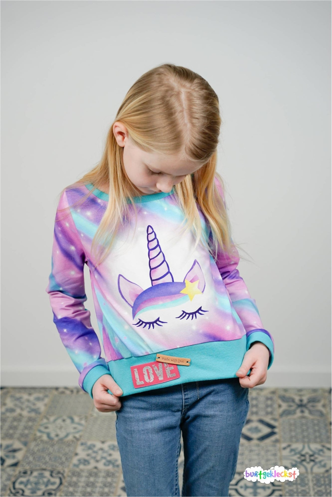 Baumwolljersey Malomi Panel Unicorndream 150 x 65 cm, pink