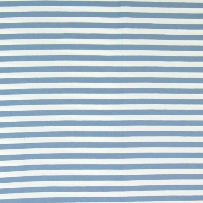Katoenjersey grote strepen Jolanda, blauw
