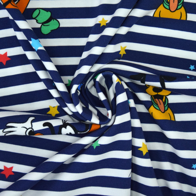 Katoenjersey Mickey and Friends, donkerblauw