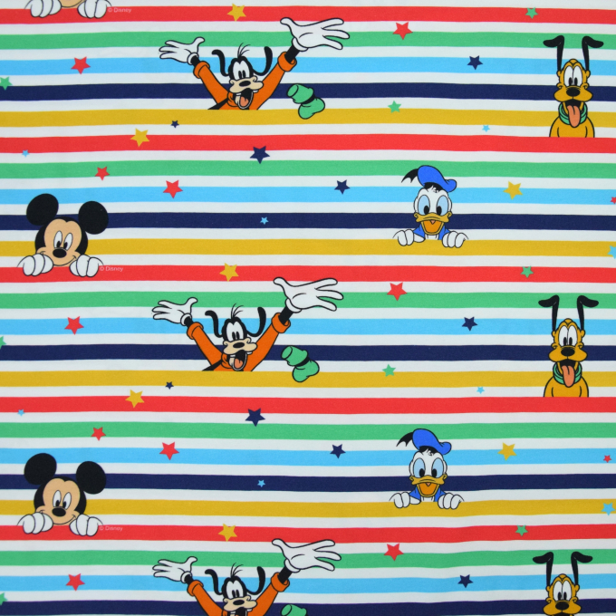 Katoenjersey Mickey and Friends, veelkleurig