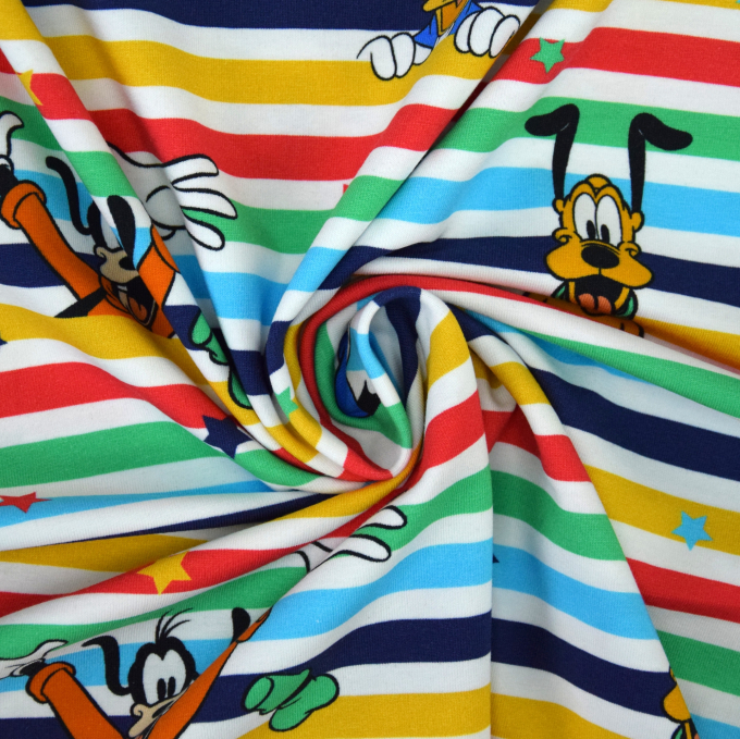 Katoenjersey Mickey and Friends, veelkleurig