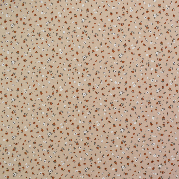 Tissu jersey de coton Mille Fleurs, beige