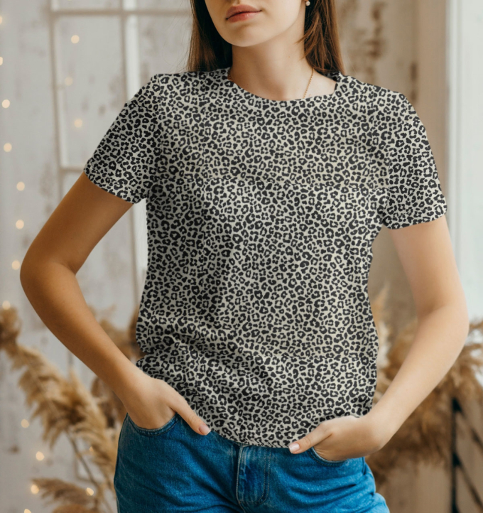 Katoenjersey Mini Leo, zandkleurig