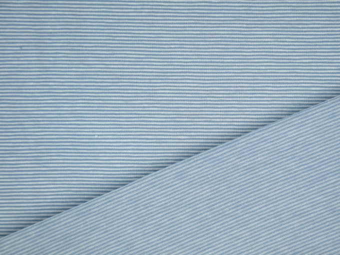 Tissu jersey de coton à rayures (mini) Jolanda, bleu