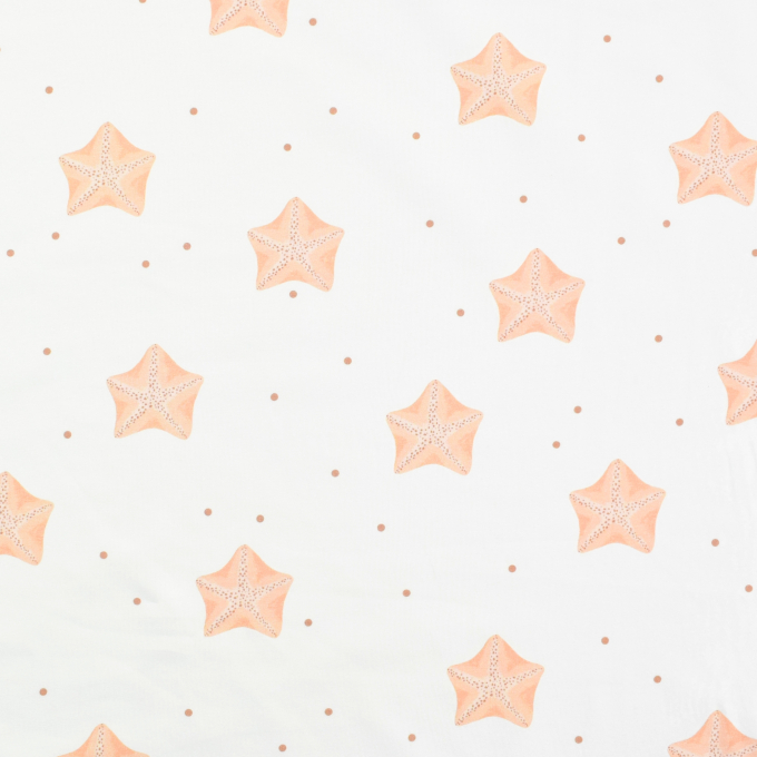 Tissu jersey de coton Ocean Dreams Étoiles de mer Bord de mer chic, blanc cassé