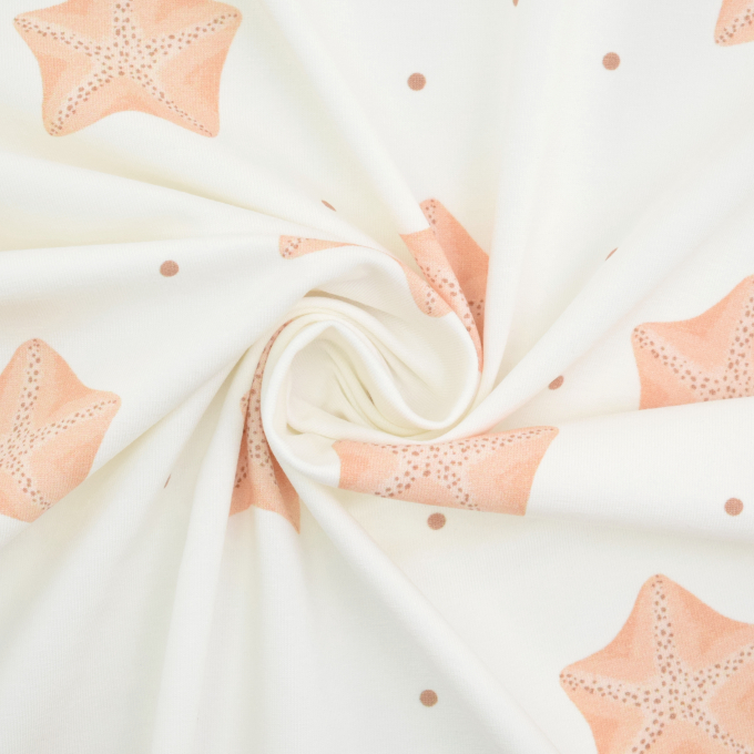 Tissu jersey de coton Ocean Dreams Étoiles de mer Bord de mer chic, blanc cassé