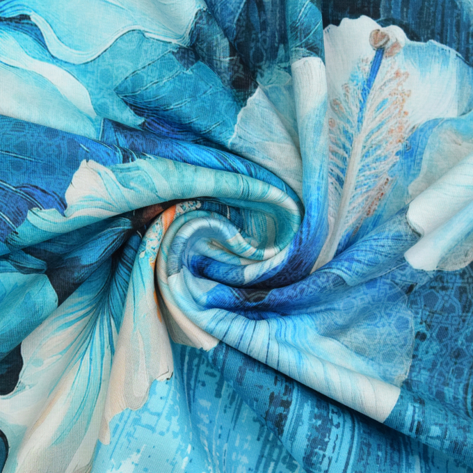 Katoenjersey Paneel Big Tropical Floral 150 x 140 cm