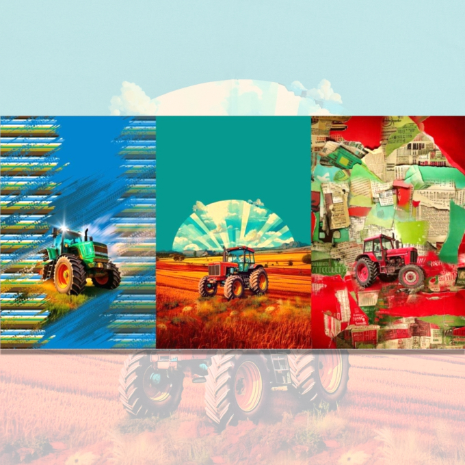 Cotton jersey Panel Great Big Farm, 150 x 75 cm
