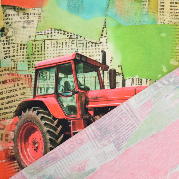 Cotton jersey Panel Great Big Farm, 150 x 75 cm