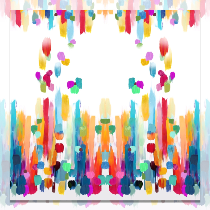 Katoenjersey Paneel Painted colors 150 x 150 cm