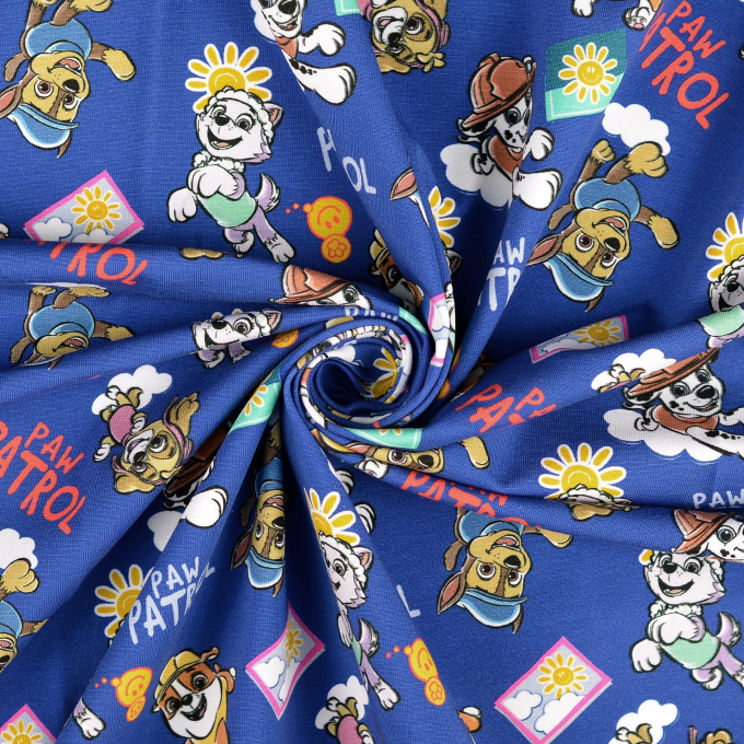 Baumwolljersey Paw Patrol Happy Dogs, royalblau