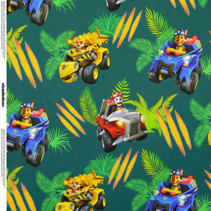 Katoenjersey Paw Patrol Rallye, donkerpetrol