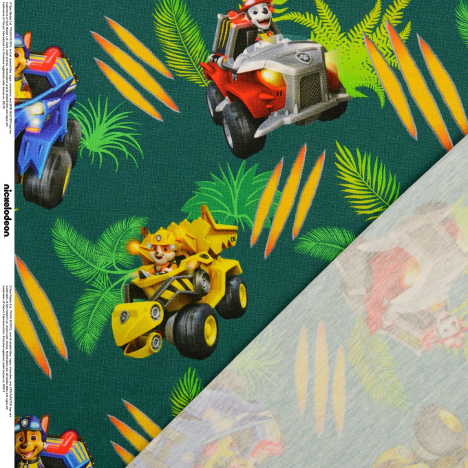 Katoenjersey Paw Patrol Rallye, donkerpetrol