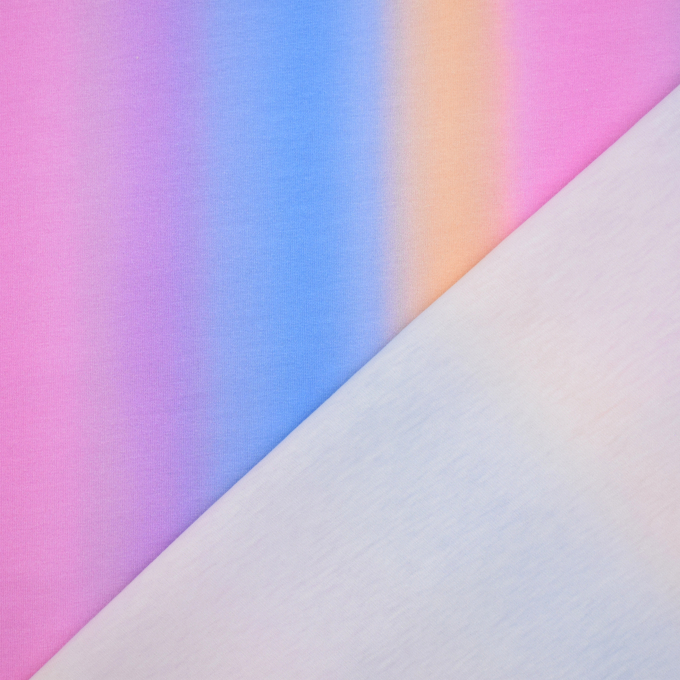 Katoenjersey Rainbow Stripes, veelkleurig
