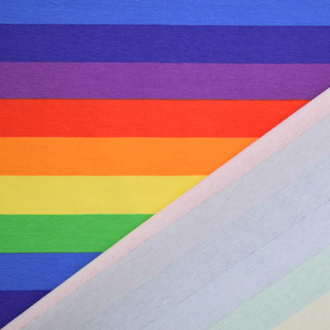 Katoenjersey regenboog, veelkleurig