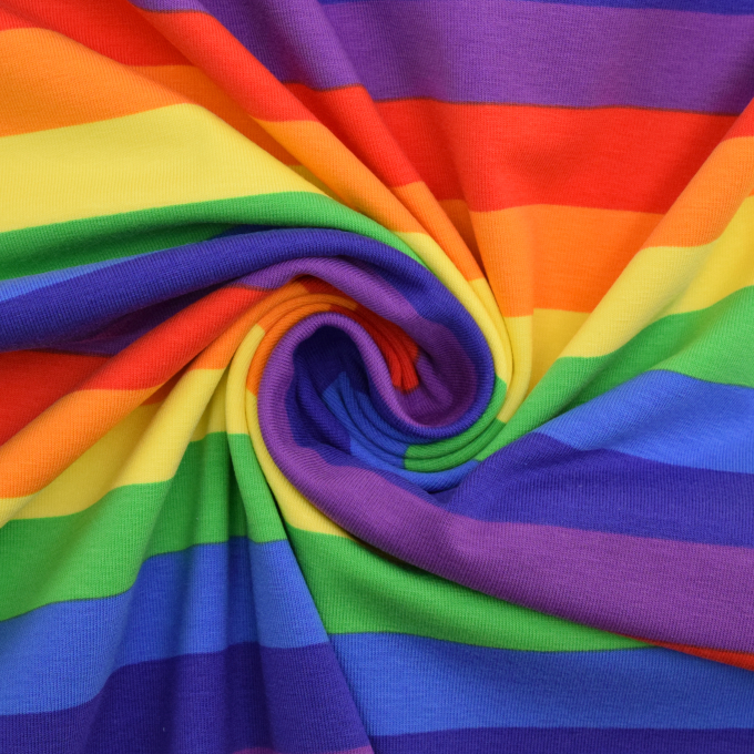 Katoenjersey regenboog, veelkleurig