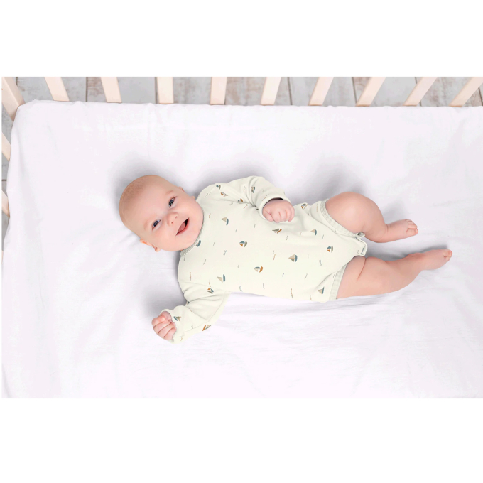Tissu jersey de coton bateaux voiliers Sailboat, blanc cassé
