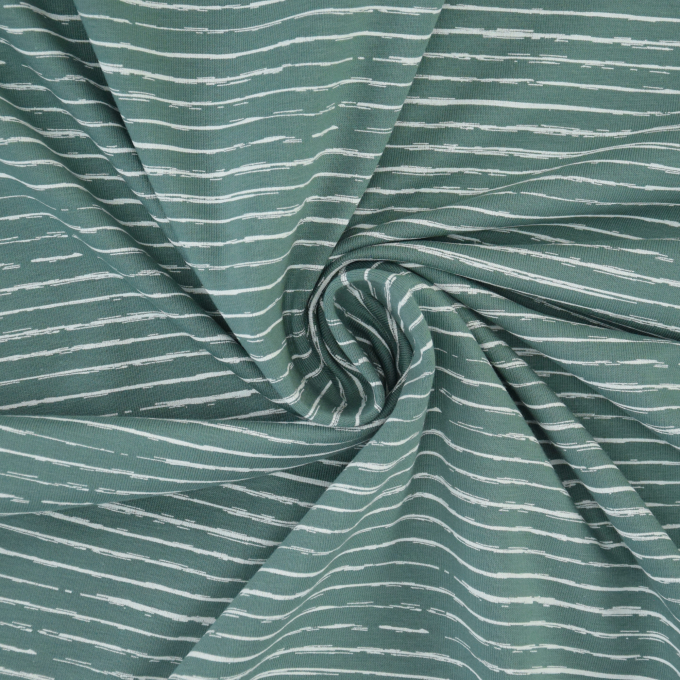 Katoenjersey scratchy stripes, oudmintgroen