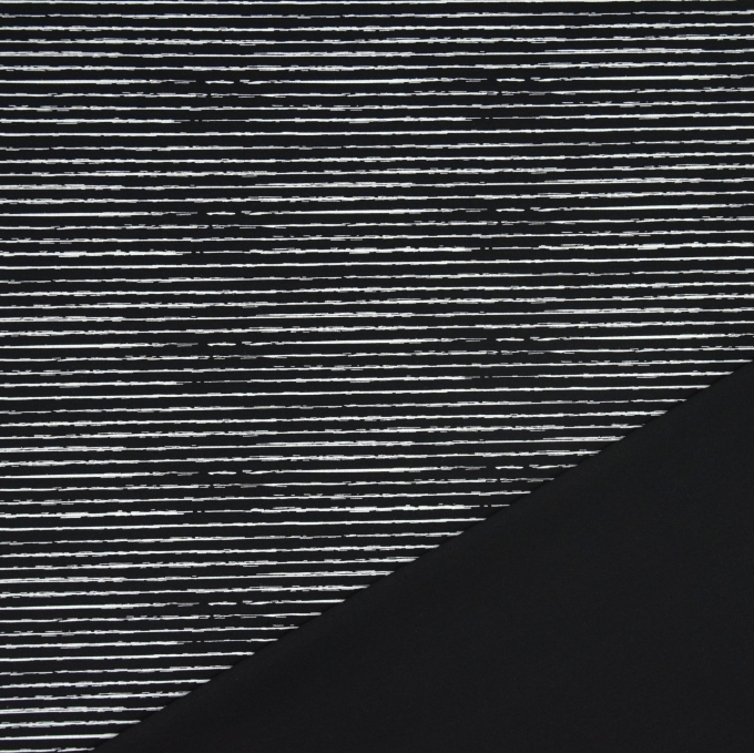 Tissu jersey de coton à rayures scratchy stripes, noir
