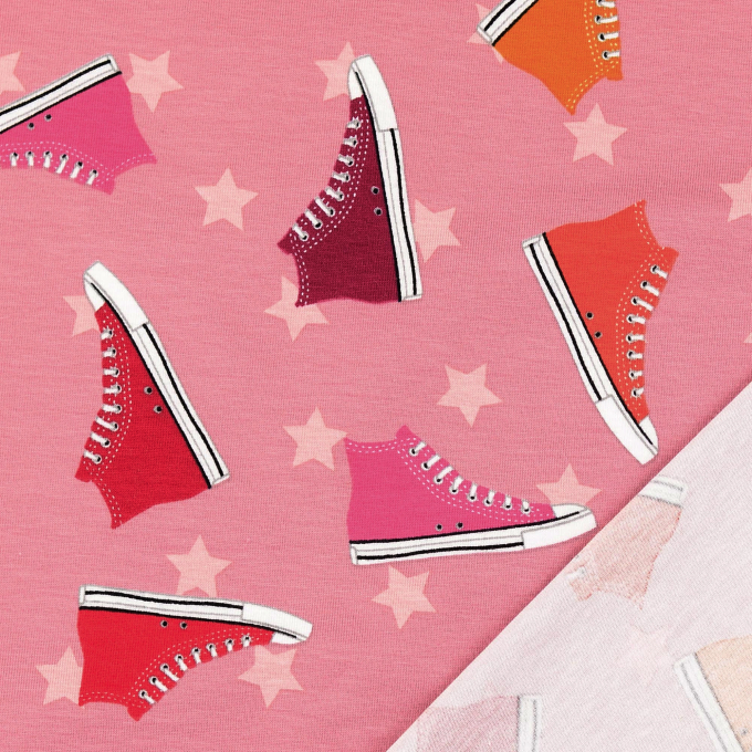 Tissu jersey de coton Sneakers, vieux rose