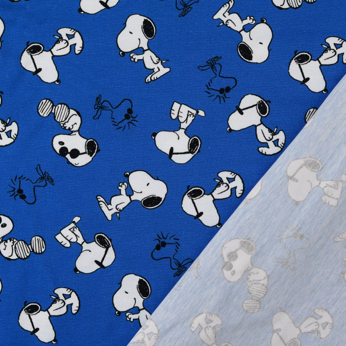 Baumwolljersey Snoopy, blau