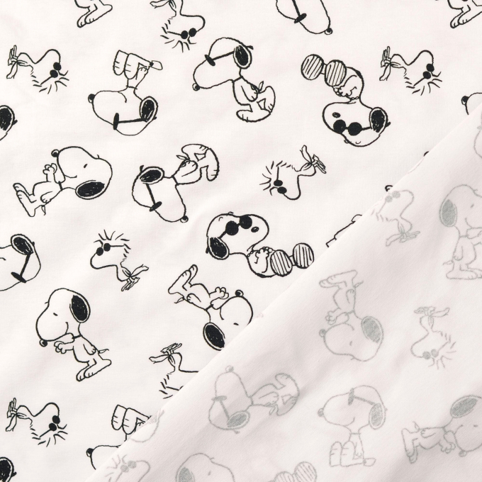 Baumwolljersey Snoopy, weiß