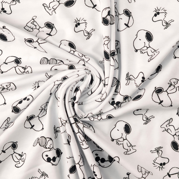 Baumwolljersey Snoopy, weiß